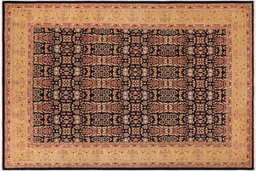handmade Transitional Kafkaz Chobi Ziegler Blue Gold Hand Knotted RECTANGLE 100% WOOL area rug 10 x 14